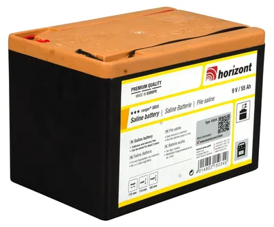 Produktbild von horizont RANGER SB 9 V Zink/Kohle Trockenbatterie, 55-90 Ah | Weidezaunbatterie Amperestunden (Ah): 55