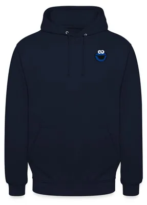 Produktbild von Spreadshirt Sesamstraße Stick Krümelmonster Uni Hoodie, M, Navy