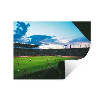 Produktbild von MuchoWow® Wandtattoo Wandsticker Wandaufkleber Stadion - Fußball - Öffentlich 160x120 cm Selbstklebend und Repositionierbar - Selbstklebend - Fototapeten