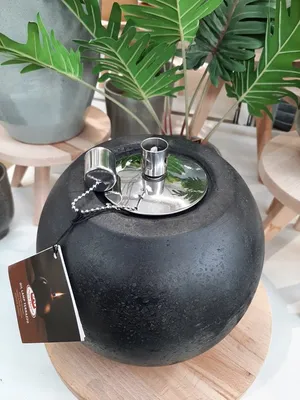 Zdjęcie produktu dla Esschert Design Lampa naftowa lastryko L - Atmosphere Garden - 14,2 x szer. 14,2 x wys. 15,6 cm - Czarny - Duża