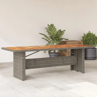 Produktbild von Maison Exclusive - Gartentisch mit Akazienholz-Platte Grau 240x90x75cm Poly Rattan