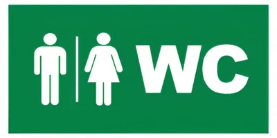 Produktbild von Braytron Einlegeschild WC-Schild fuer Notleuchte - Fluchtweg Notausgang Piktogramm PVC 260x128 mm (nur Schild)