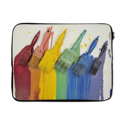 Produktbild von MuchoWow® Laptop Hülle 17 Zoll Laptoptasche Stilleben - Regenbogen - Farbe - Zipper - Schutzabdeckung