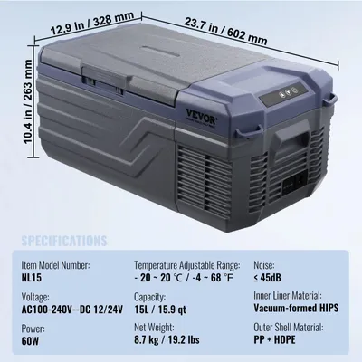 Produktbild von Kühlbox für Autos, 37 Liter – 12/24V und 230V – Kompressorkühlbox für Camping und unterwegs