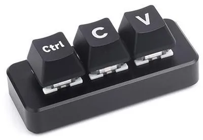 Produktbild von Waveshare Ctrl C + V Shortcut Keyboard Plus Version, RP2040 Dual Type-C, RGB, programmierbar