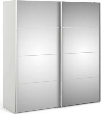 Produktbild von Kleiderschrank 2 Türen Armance, Schlafzimmermöbel, Schrank, Garderobe, 182x64 h202 cm, Weiß
