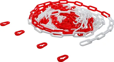 Image de BGS Diy 80816 Chaîne de délimitation rouge et blanche 4 mousquetons plastique 7,5 m Signs Workwear