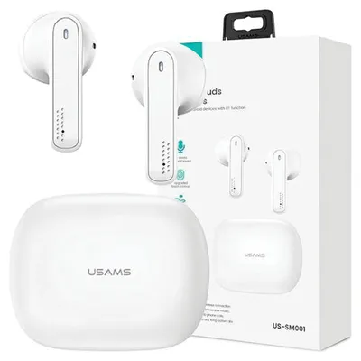 Immagine prodotto di Usams Bluetooth 5.0 Tws Smseries Cuffie senza fili bianco/bianco Bhusm01 (Us-Sm001)