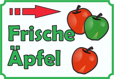 Produktbild von Verkaufsschild Schild Äpfel rechts A2 Rückseite selbstklebend