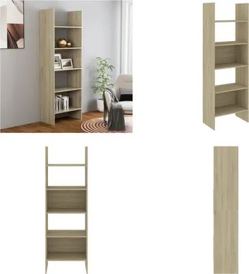 Obrázek produktu pro vidaXL Knihovna Sonoma dub 60x35x180 cm Materiál na bázi dřeva - Knihovna - Knihovny - Regály na knihy