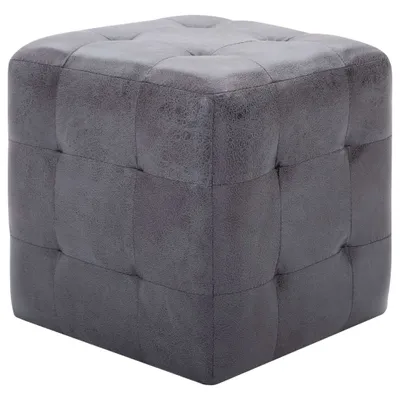 Produktbild von vidaXL Pouf 2 Stk. Grau 30x30x30 cm Wildleder-Optik