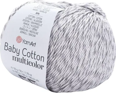 Produktbild von Yarn Art Baby Baumwolle Multicolor 5202 Grey White Strickgarn