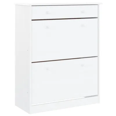 Produktbild von Schuhschrank ALTA Weiß 77x35x96 cm Massivholz Kiefer