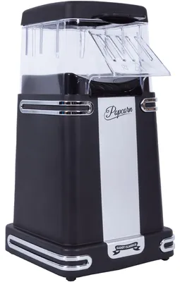 Obrázek produktu pro Gadgy, popcornovač s horkým vzduchem, 1200W, bez oleje a s nízkým obsahem tuku - retro, černá barva