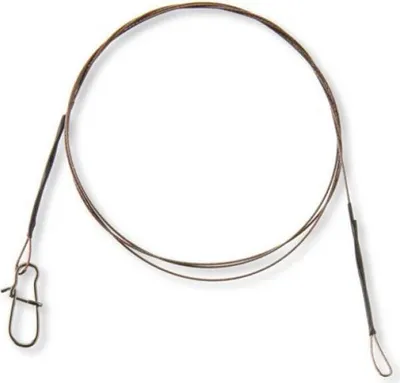 Produktbild von Cormoran 1x7 Stahlvorfach Braun mit Wirbel und Karabiner 70 cm - 9 kg