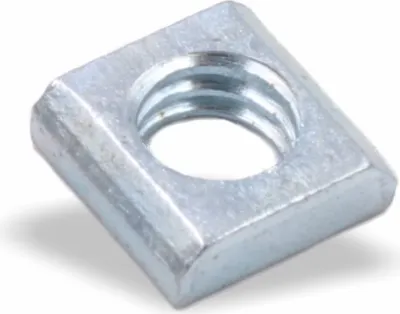 Produktbild von 10x Nutenstein | Gewindeplatte 9x9x3 mm M6 Gewinde mittig | Stahl blau verzinkt