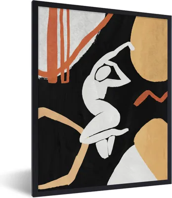 Produktbild von MuchoWow® Gerahmtes Poster Frau - Design - Abstrakt 60x80 cm - Poster mit Schwarzem Bilderrahmen Wandposter Rahmen Foto Bilder - Premium - Wanddeko Wohnzimmer