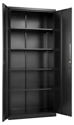 Productafbeelding van Archiefkast Met Verstelbare Planken - 80x40x175 cm - 272 kg Draagvermogen - Staal - Voor Kantoor En Garage