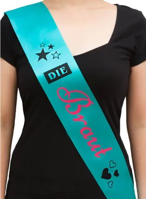Produktbild von Oblique Unique Schärpe Die Braut JGA Junggesellinnenabschied Hen Party türkis