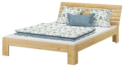 Produktbild von Französisches Bett 140 x 200 Kiefer massiv Bettrahmen Zubehör wählbar V-60.67-14-Tinaohne Zubehör