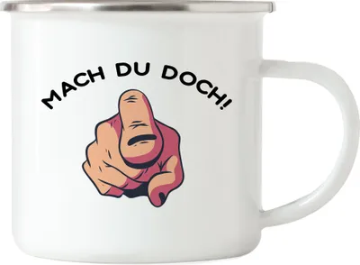Produktbild von Mach Du Doch Emaille Tasse Büro-Tasse Kollegen Chef Geschenkidee für Kollege Kollegin