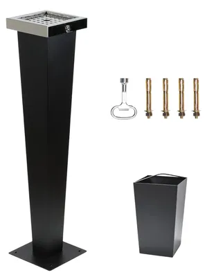 Standascher Edelstahl mit Inneneimer, 94 cm, für außen