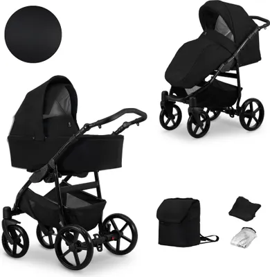 Immagine prodotto di Passeggino Kunert MATA 2in1 nero - Passeggino versatile con navicella e seggiolino sportivo