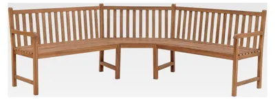 Produktbild von Eckbank aus Teakholz für den Garten: Wetterfeste Sitzgruppe mit hoher Beständigkeit - 185x185x90 cm
