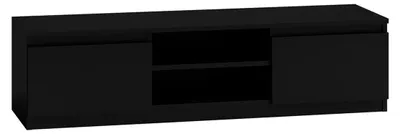 Produktbild von Topeshop RTV140 CZARNY, Schwarz, Partikelbord, Schwarz, Partikelbord, 2 Regale, 1400 mm