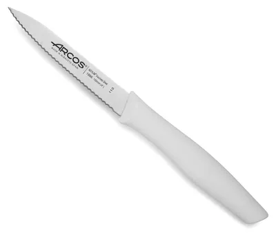 Productafbeelding van Messer Mondador Arcos Nova 188614, roestvrij staal, Nitrum en polypropyleen, mangokleurig, wit, 10 cm lemmet, verpakt in een displaydoos
