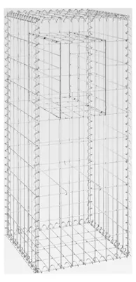 Produktbild von Gabionensäule Steingabione Sichtschutz Steinkorb Drahtkorb Gabionenkorb Terrasse Garten 40x40x100cm Eisen