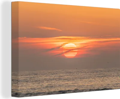 Produktbild von OneMillionCanvasses® - Leinwandbilder - 150x100 cm, Sonnenuntergang auf dem Meer, Wandbilder Kunstdruck Wanddekoration