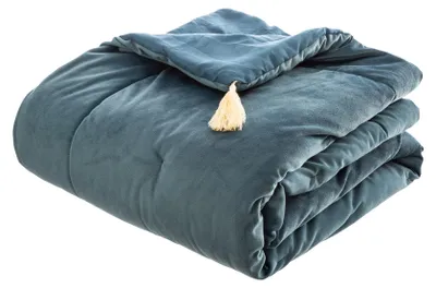 Image de Atmosphera Créateur d'intérieur Couvre-lit Sonia polyester bleu 180 cm x 80 cm