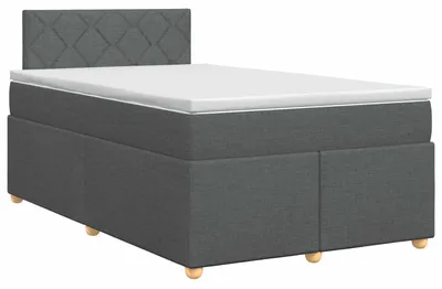 Zdjęcie produktu dla vidaXL Łóżko sprężynowe z materacem ciemnoszare 120 x 200 cm tkanina