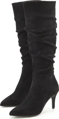 Produktbild von LASCANA Reißverschlussstiefel Langschaft, High-Heel Stiefelette, Slouchy Boots, Stiefel, schwarz Größe 42