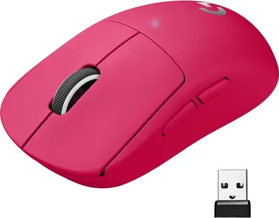 Produktbild von Logitech G PRO X SUPERLIGHT - Gaming - Maus - Für Rechtshänder - optisch - 5 Tasten - kabellos - 2.4 GHz - USB Logitech LIGHTSPEED receiver - Magenta