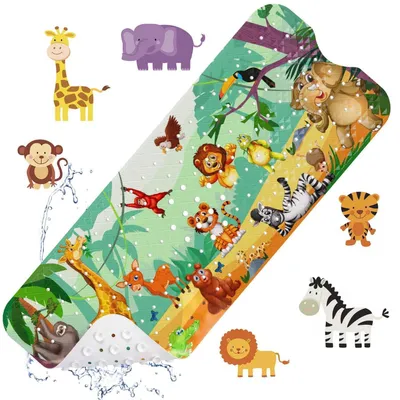 Productafbeelding van Antislip badmat voor kinderen, 100x40 cm, douchemat, antislip, dierenthema