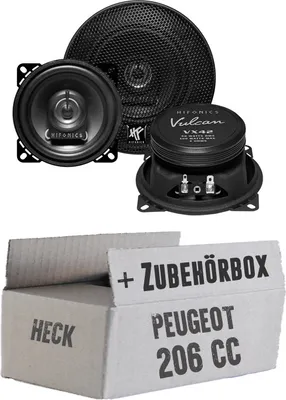 Produktbild von Hifonics Vulcan VX42  - 10cm Koax Lautsprecher - Einbauset passend für Peugeot 206 CC Heck - justSOUND
