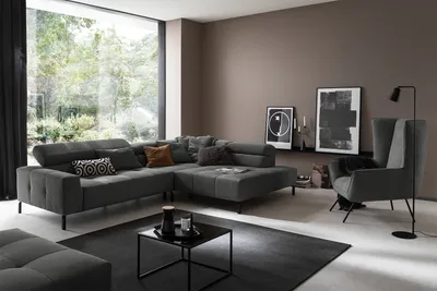 Produktbild von KAWOLA Sofa OHIO Ecksofa Feincord anthrazit Recamiere rechts