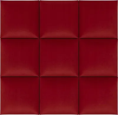 Produktbild von Komvortowy | Polsterpaneel | Wandkissen Velours Rot 30x30 cm | Wandpolster | Bettkopfteil | Wandpaneel
