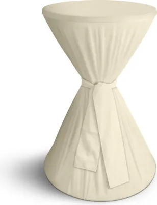 Produktbild von Bestlivings Bistro Stehtischhusse ( Creme ) - Ø80 cm x 145 cm - Elasthan Stretch (  ) Stehtisch Husse für Gastro, Hochzeit, Events, Geburtstag - waschbar 60°C