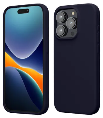 Zdjęcie produktu dla Etui kwmobile na iPhone'a 15 Pro – etui silikonowe z funkcją ładowania bezprzewodowego – kolor Deep Ocean