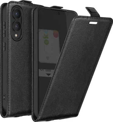 Image de Avizar, Étui à rabat pour Galaxy S25 Edge avec porte-carte, noir