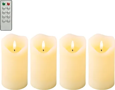 Produktbild von Kaemingk LED Kerze Wachs 4 Stück Indoor 13 cm creme