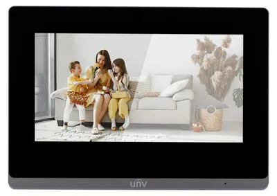 Produktbild von Monitor für Uniview 7-Zoll-TFT-Touchscreen-Videotürsprechanlage Schwarz - UV-OEI-372S-H-W