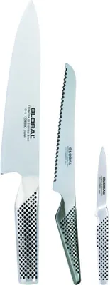 Produktbild von Global Messerset G-26115R: Kochmesser + Sandwichmesser + kleines Schälmesser