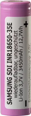 Produktbild von 6 x Samsung INR18650-35E 3500mAh 3,7V - 18650 Akku NICHT für eZigaretten, Taschenlampen, Kameras usw.!!!