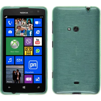 Produktbild von PhoneNatic Case kompatibel mit  Nokia Lumia 625 - grün Silikon Hülle brushed + 2 Schutzfolien