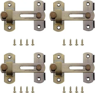Obrázek produktu pro Nerezový dveřní zámek s pružinovým mechanismem, 10 cm, bronzová barva