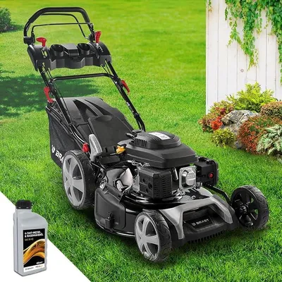 Produktbild von Benzin Rasenmäher mit Antrieb | 5,2kW (7PS) | 55cm Schnittbreite | viele Modelle | | 30-80mm Schnitthöhe | 60L Fangkorb | 4 Takt OHV Motor | Stahlgehäuse